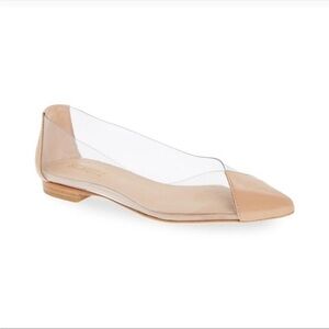 SCHUTZ Tan and Clear Flats
